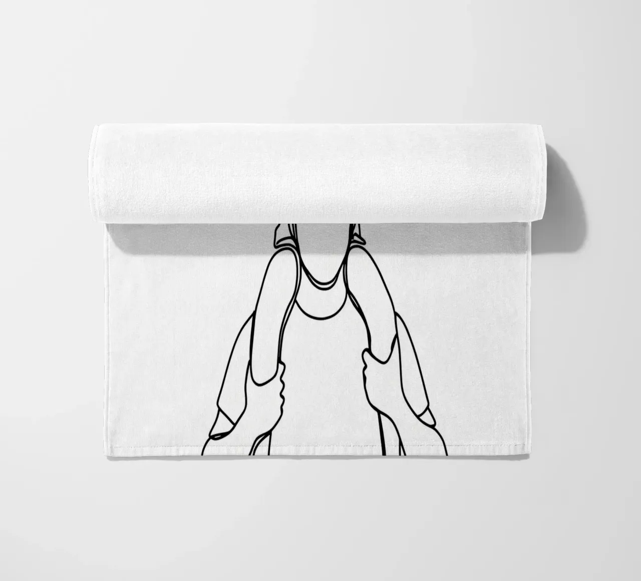 Dad and Daughter Minimalist Line Art beach towel by Viv Line Art