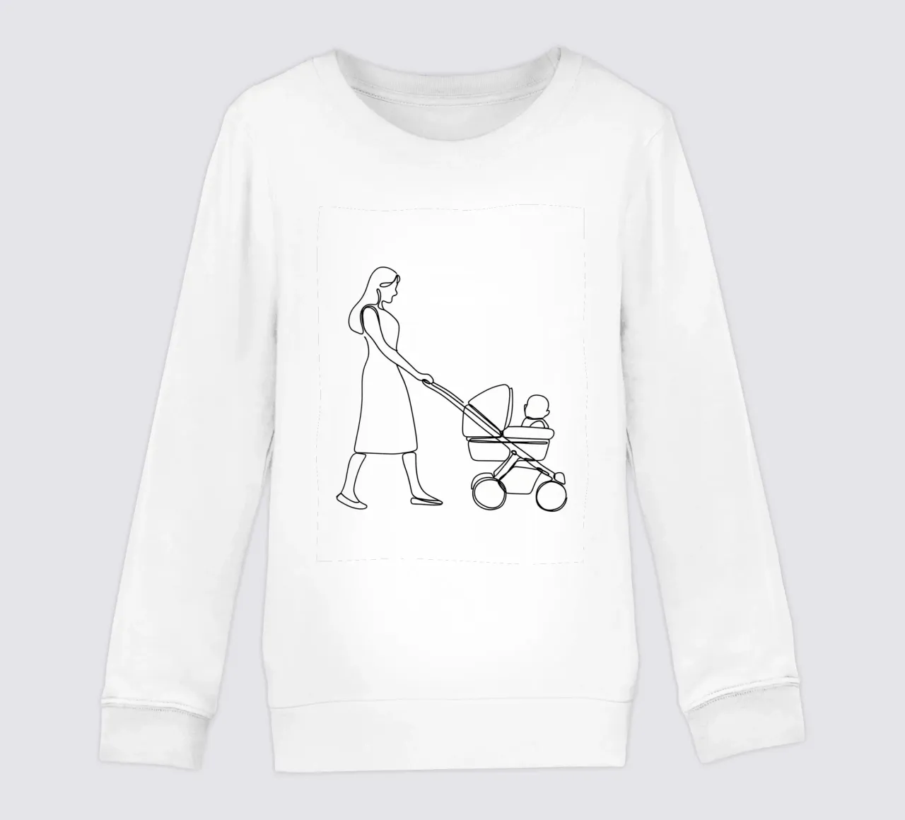 Madre con hijo Minimalist Line Art sudadera para niño de Viv Line Art