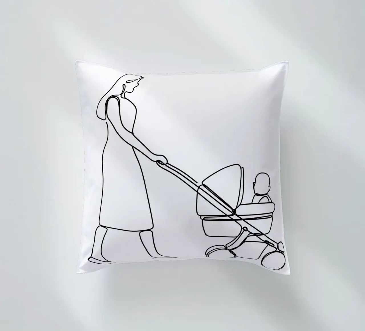 Madre con bambino Line Art minimalista cuscino da Viv Line Art