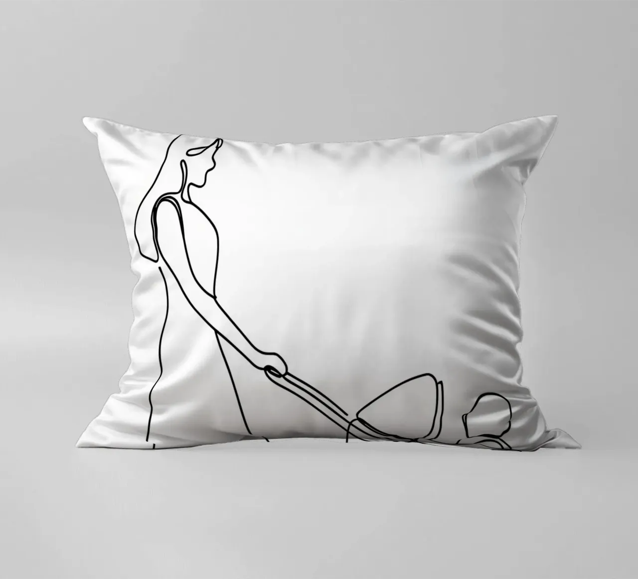 Madre con bambino Line Art minimalista cuscino da Viv Line Art