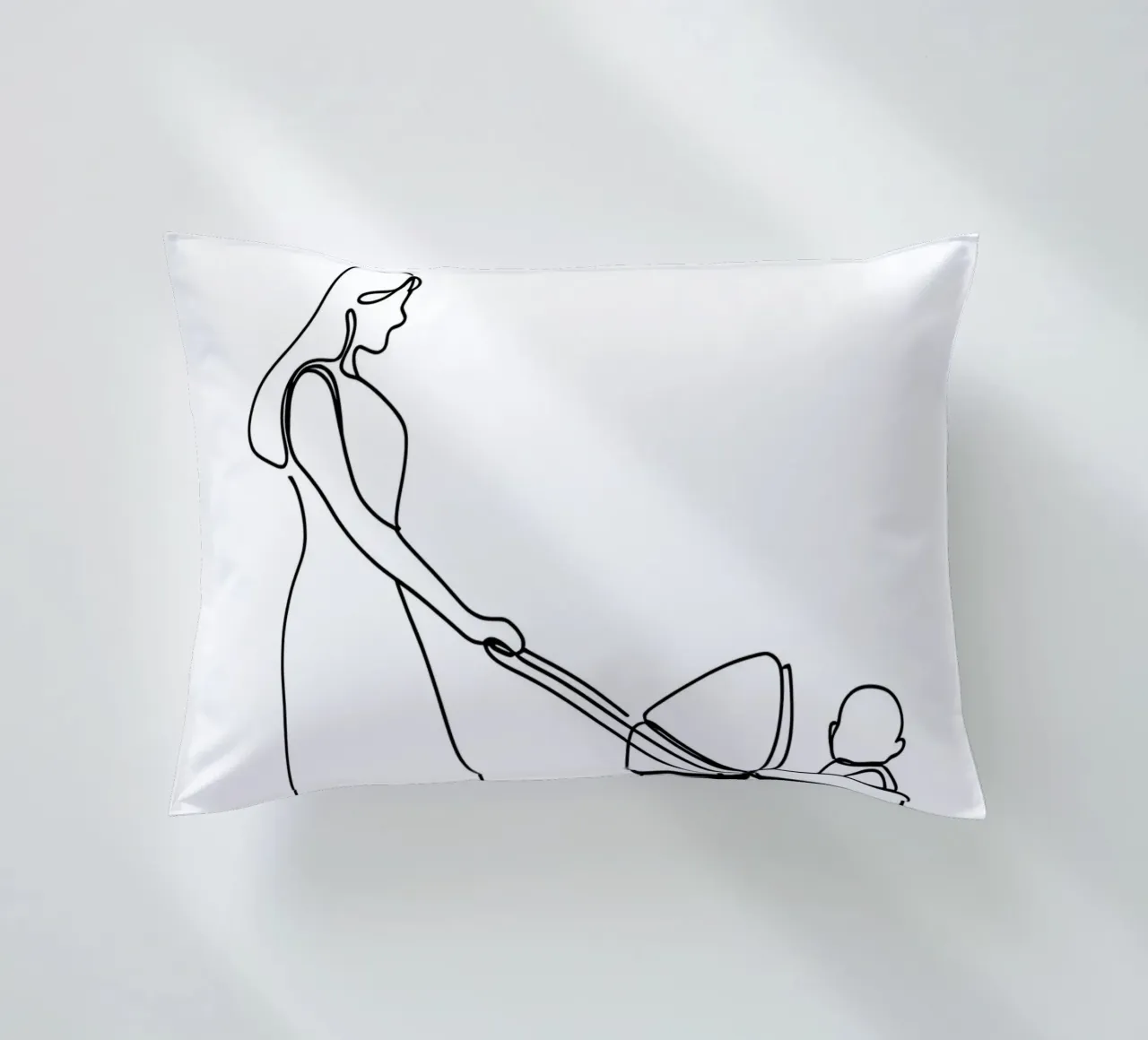 Madre con bambino Line Art minimalista cuscino da Viv Line Art