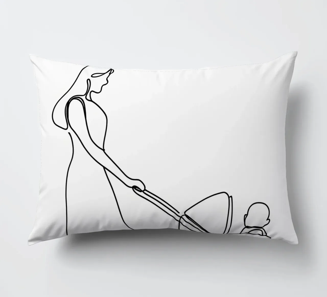 Madre con bambino Line Art minimalista cuscino da Viv Line Art