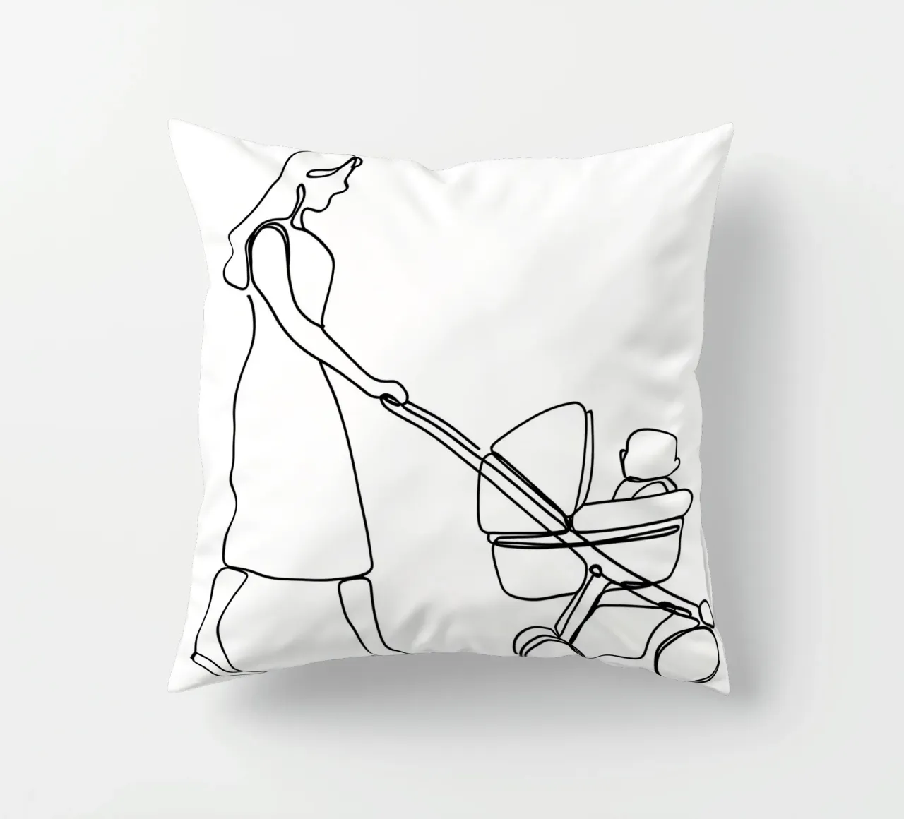 Madre con bambino Line Art minimalista cuscino da Viv Line Art