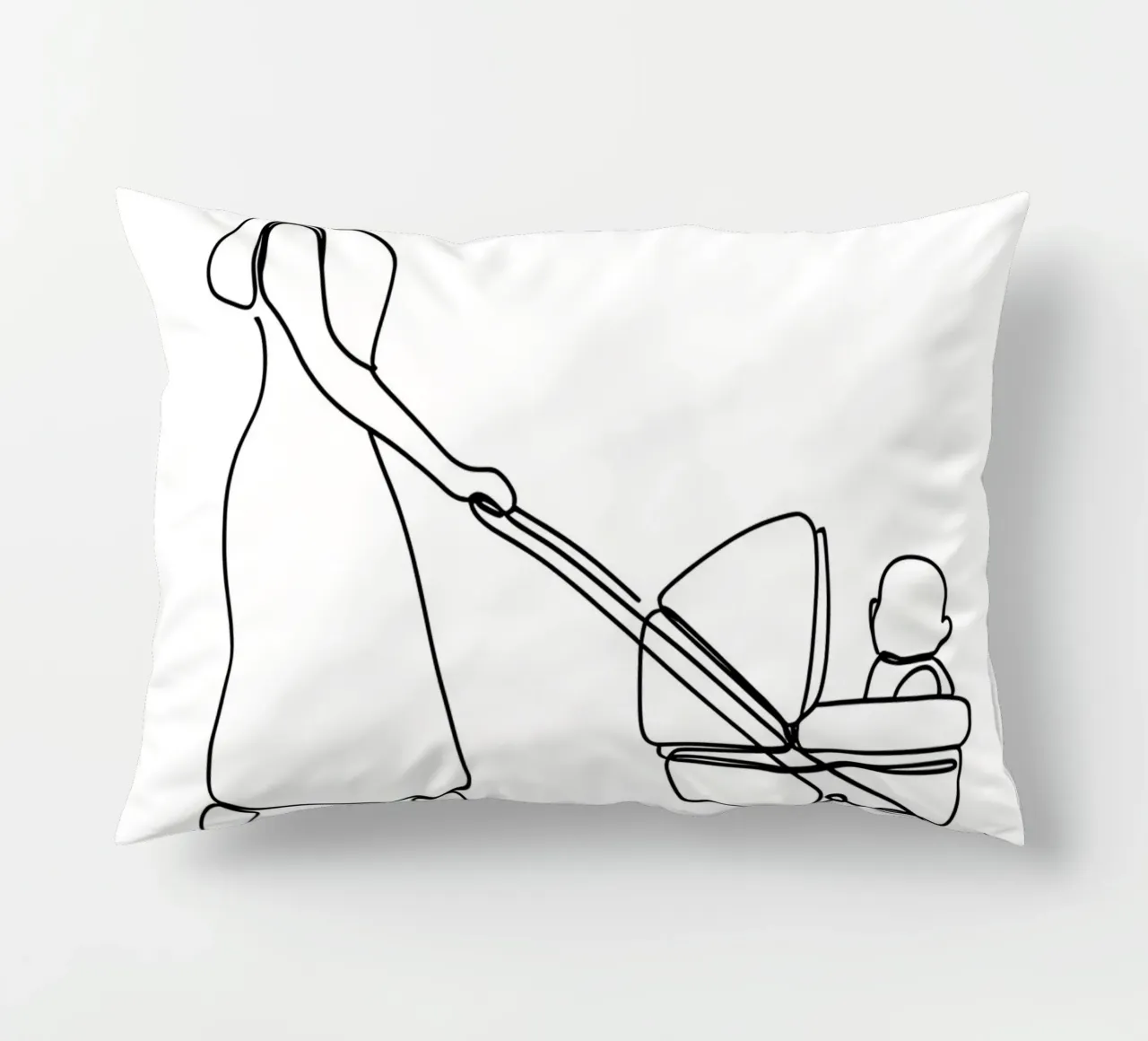 Madre con bambino Line Art minimalista cuscino da Viv Line Art