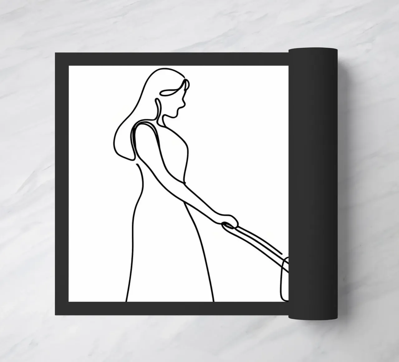 Madre con bambino Line Art minimalista zerbino da Viv Line Art