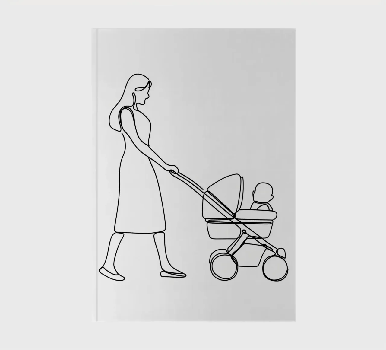 Mother With Child Minimalist Line Art notebook by Viv Line Art