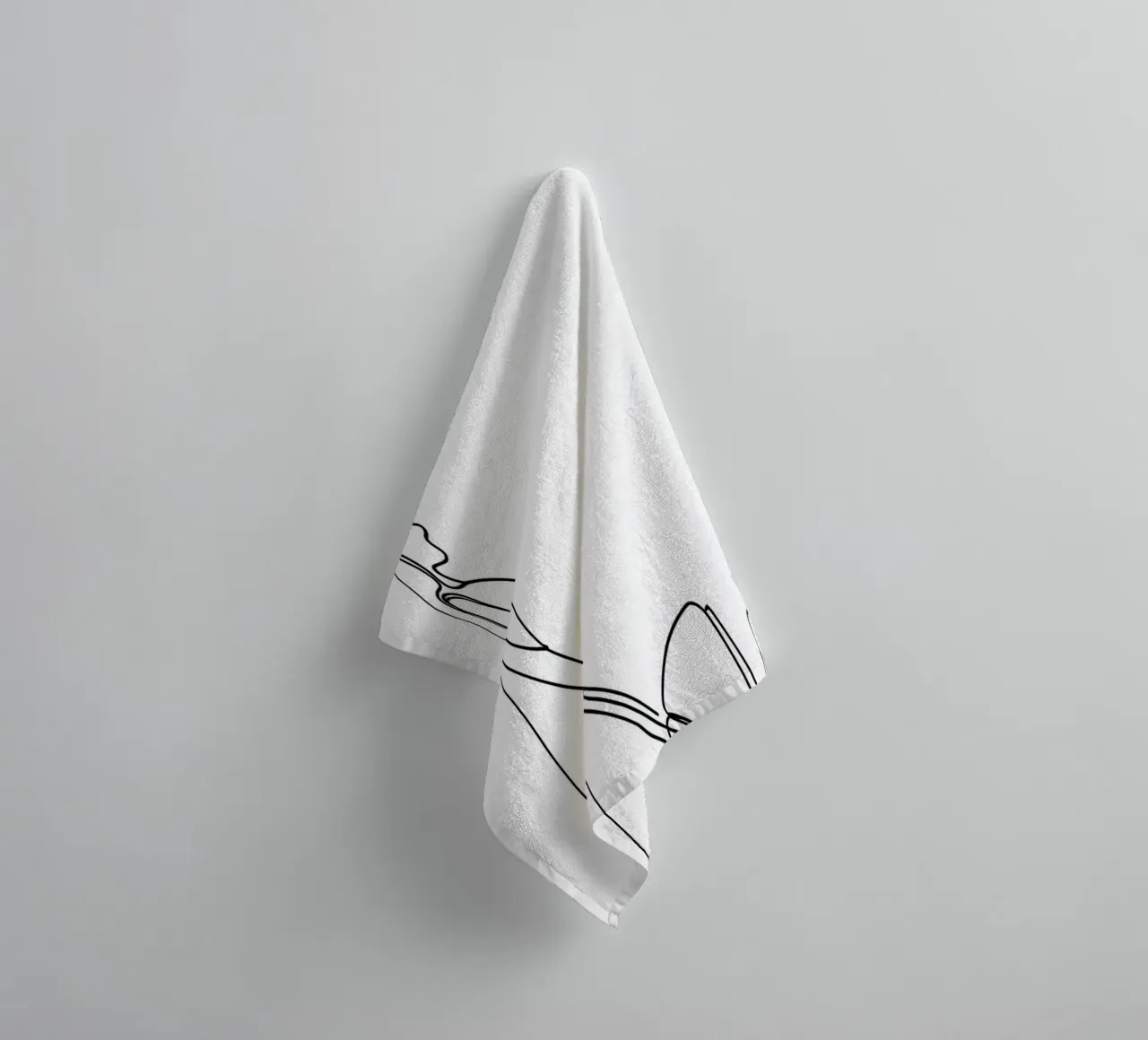 Mother With Child Minimalist Line Art towel by Viv Line Art