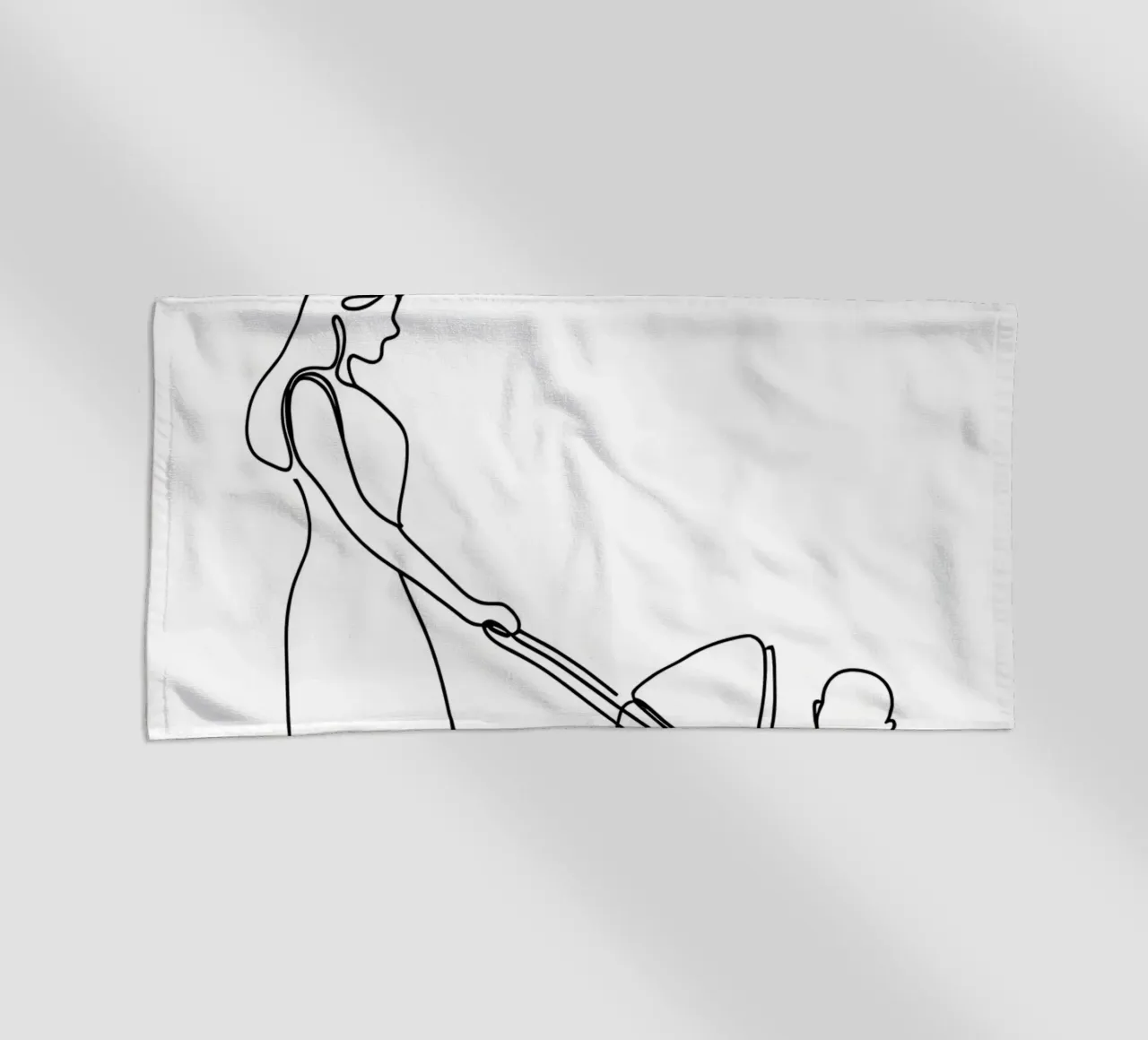 Madre con bambino Line Art minimalista telo mare da Viv Line Art