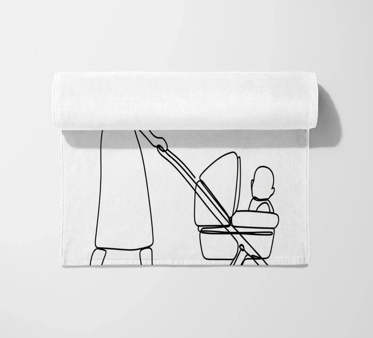 Madre con bambino Line Art minimalista telo mare da Viv Line Art