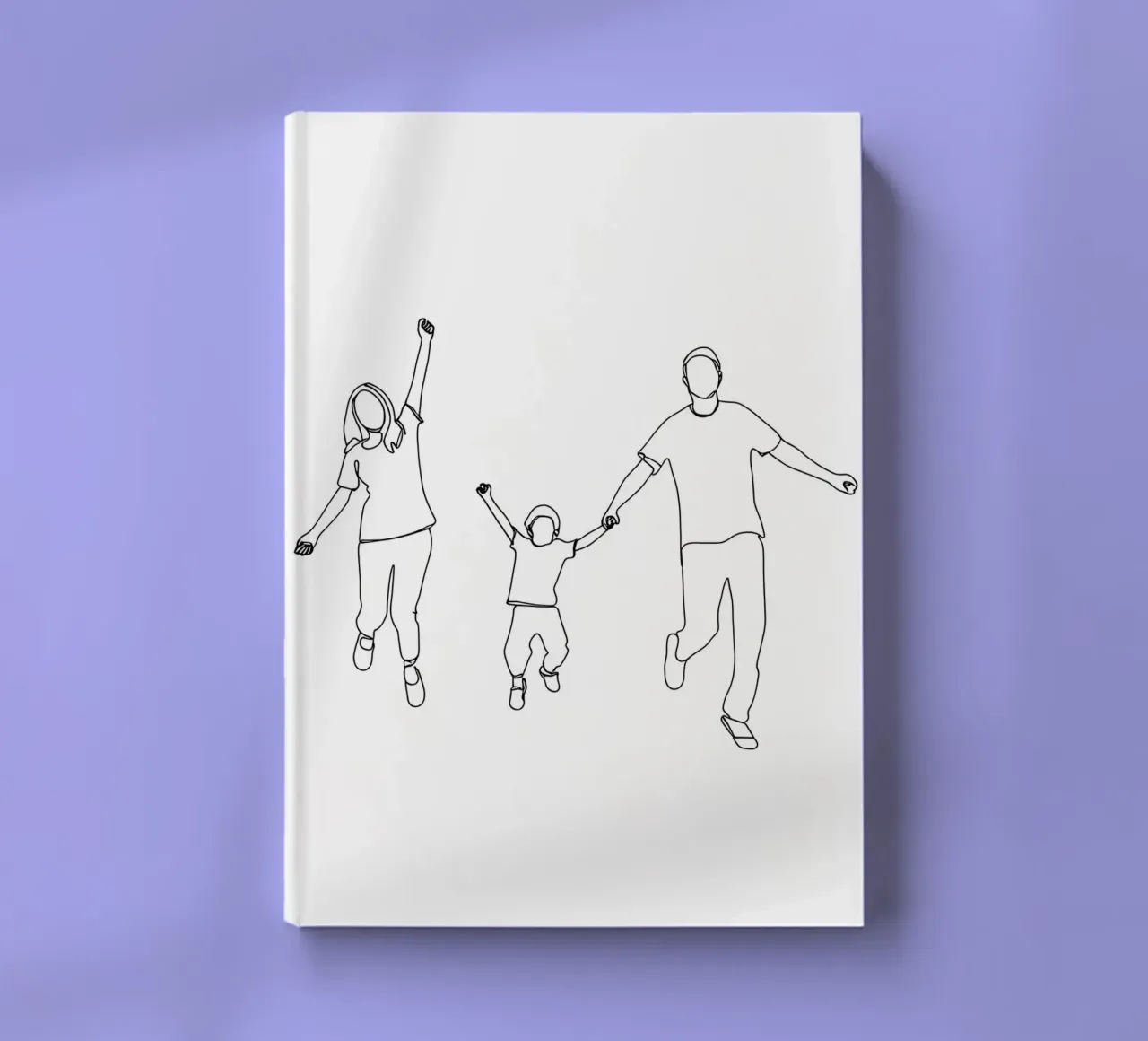 Parents Playing With Child Minimalist Line Art notebook by Viv Line Art