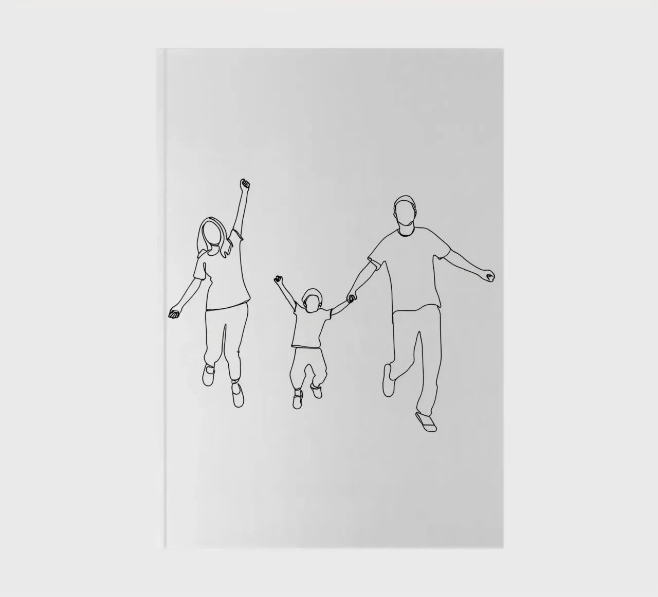 Parents Playing With Child Minimalist Line Art notebook by Viv Line Art
