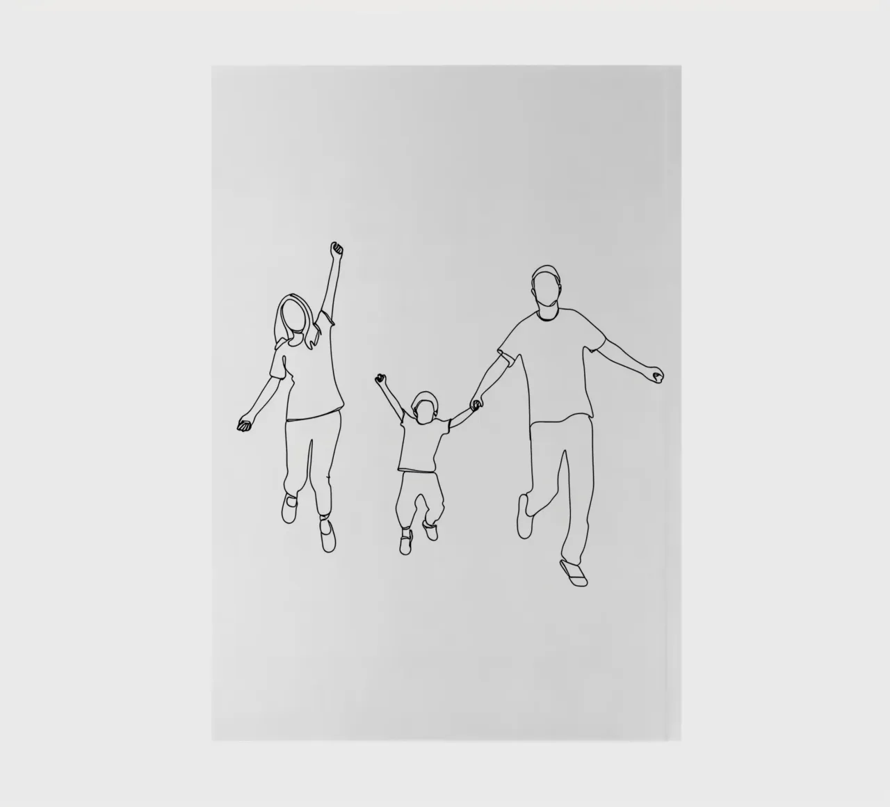 Parents Playing With Child Minimalist Line Art notebook by Viv Line Art