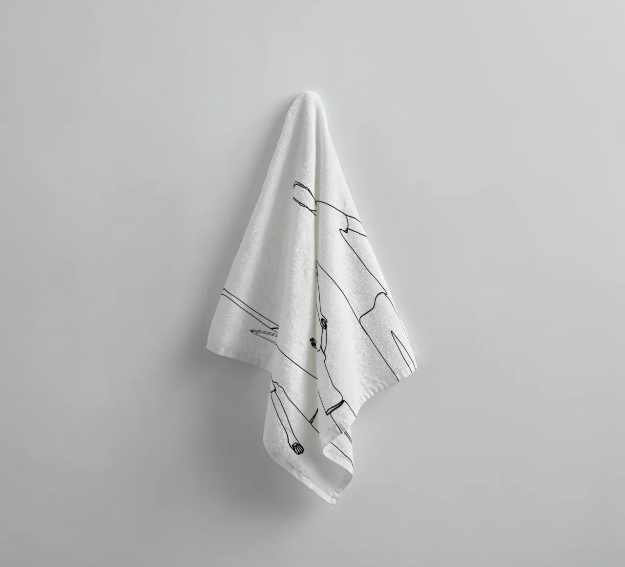 Parents Playing With Child Minimalist Line Art towel by Viv Line Art