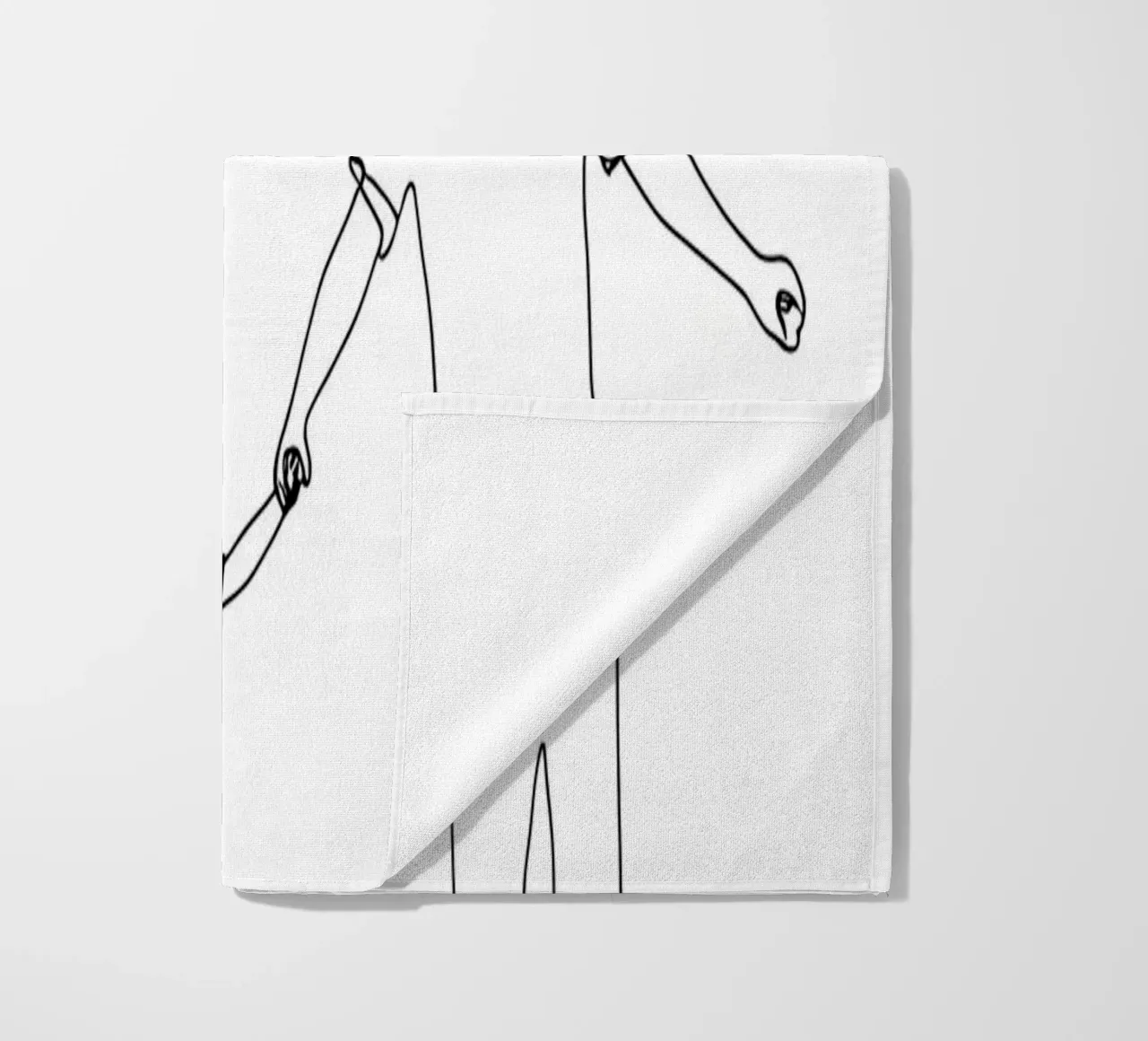 Genitori che giocano con il bambino Line Art minimalista telo mare da Viv Line Art