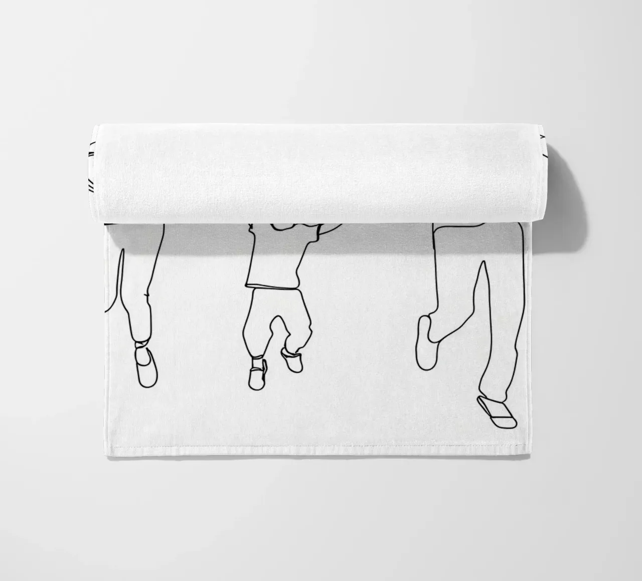 Genitori che giocano con il bambino Line Art minimalista telo mare da Viv Line Art
