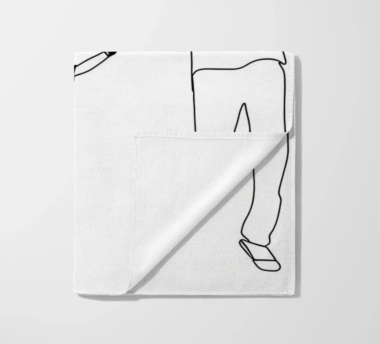 Genitori che giocano con il bambino Line Art minimalista telo mare da Viv Line Art