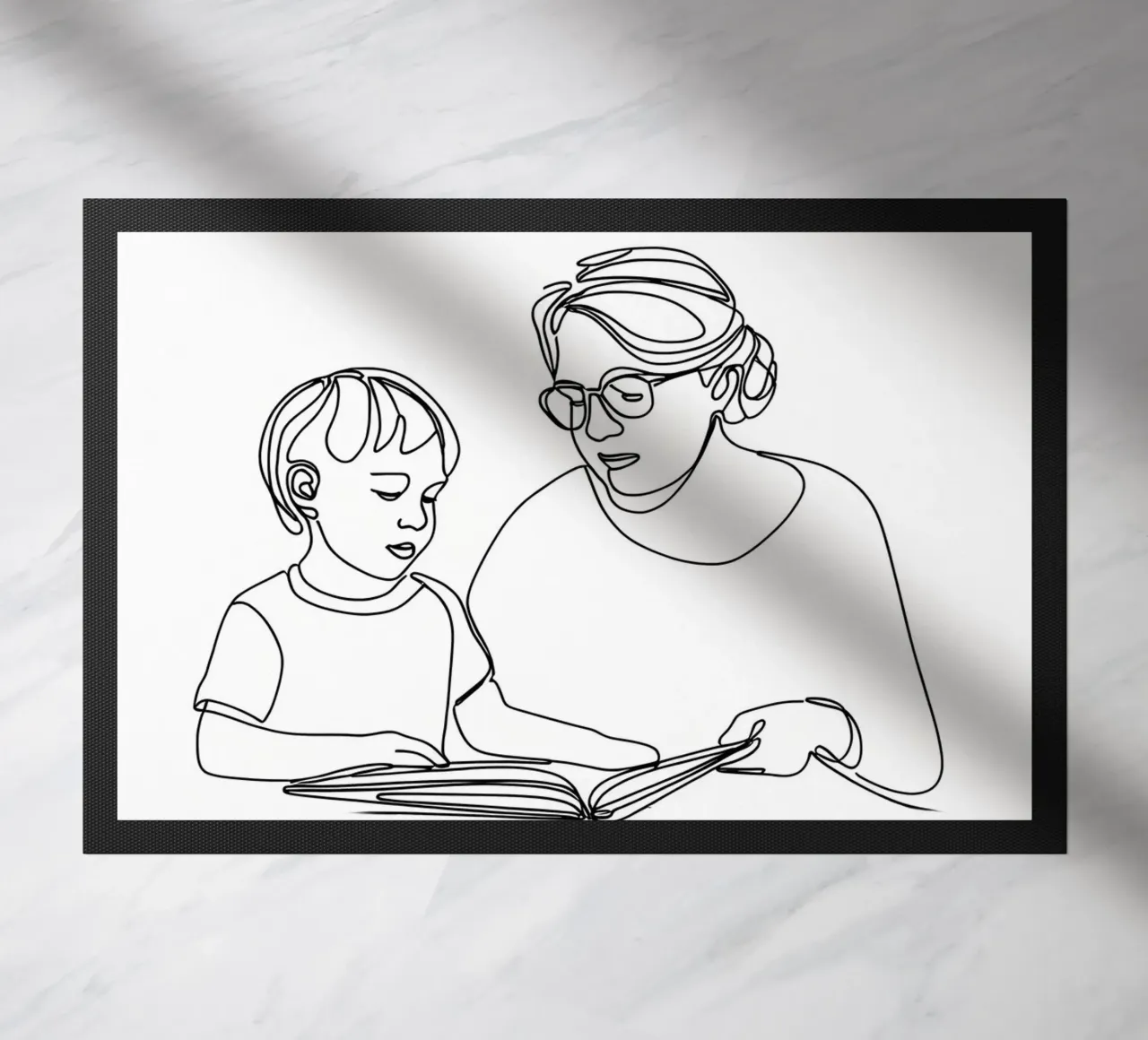 Nonna con bambino Line Art minimalista zerbino da Viv Line Art