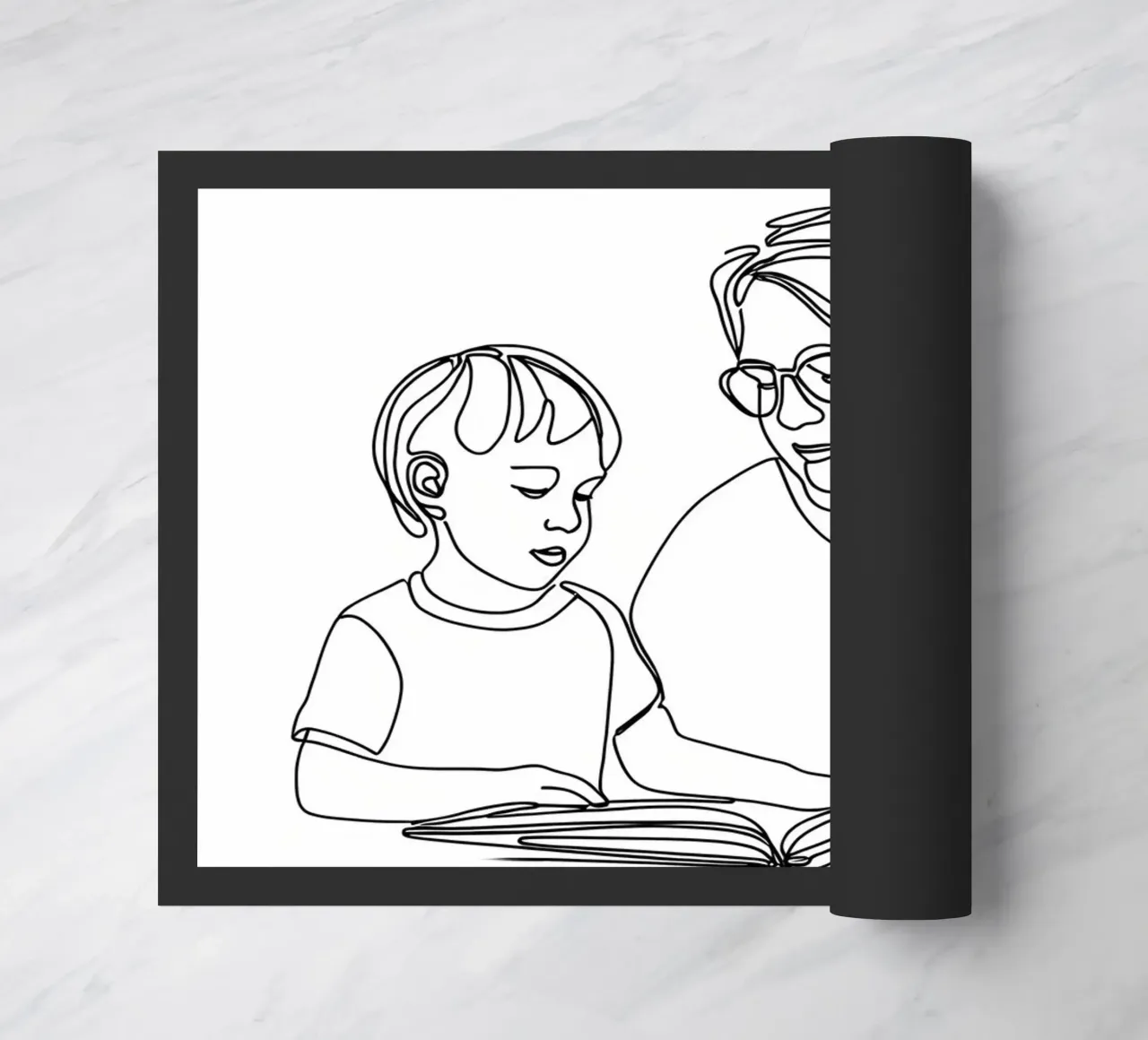 Nonna con bambino Line Art minimalista zerbino da Viv Line Art