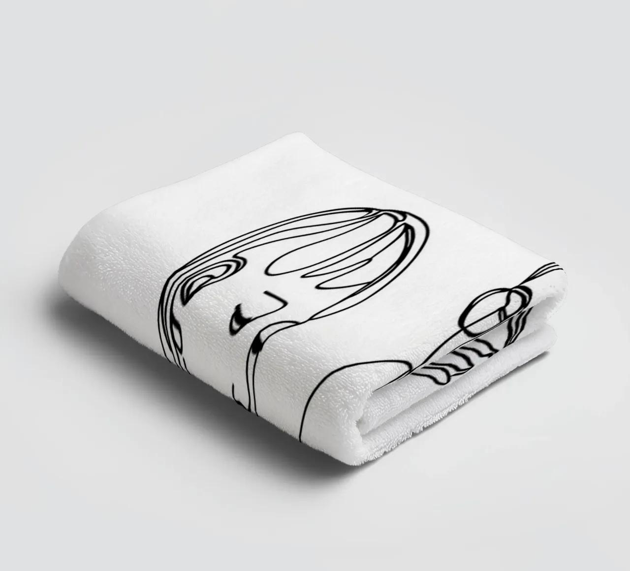 Nonna con bambino Line Art minimalista asciugamano da bagno da Viv Line Art