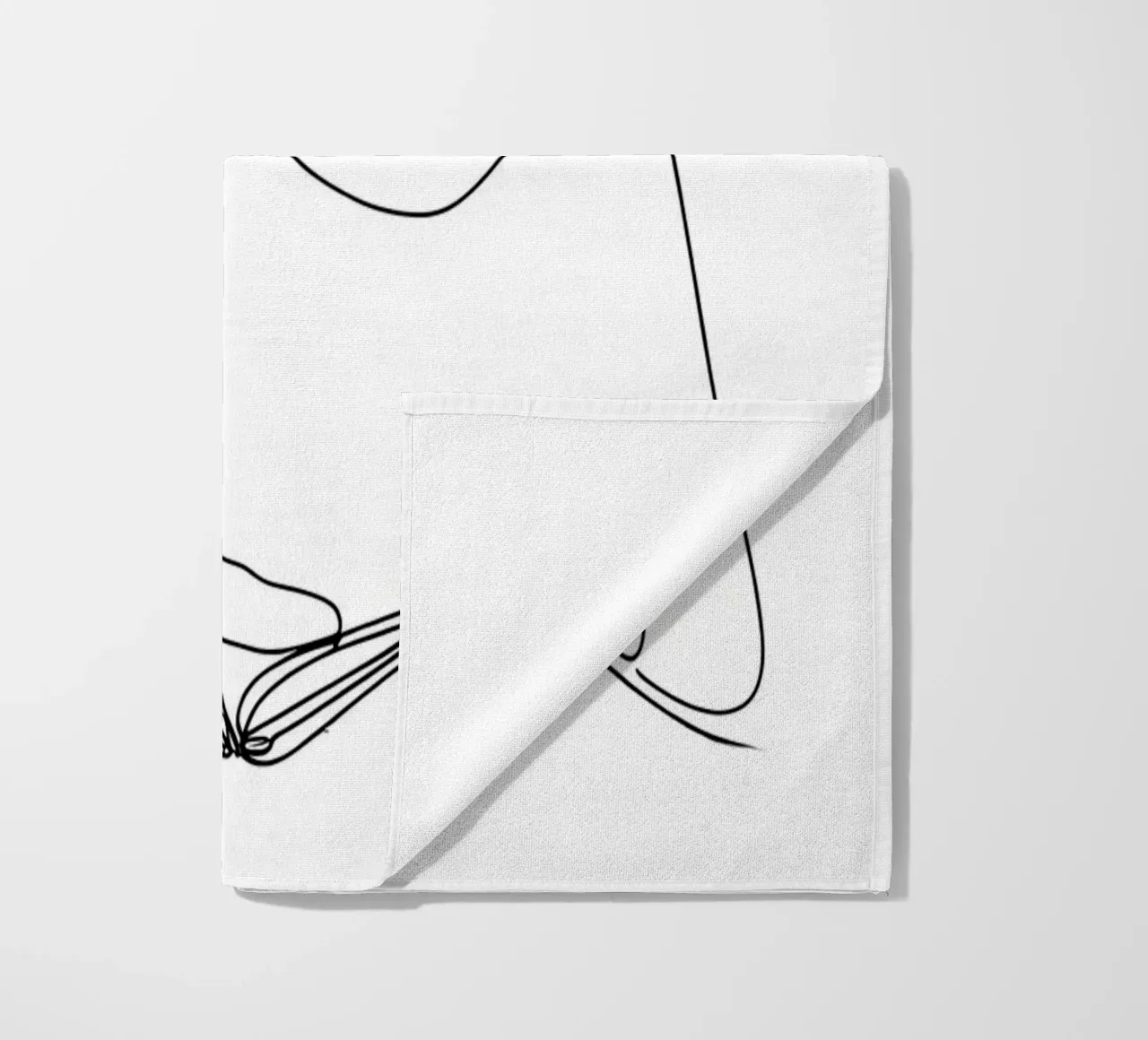 Nonna con bambino Line Art minimalista telo mare da Viv Line Art