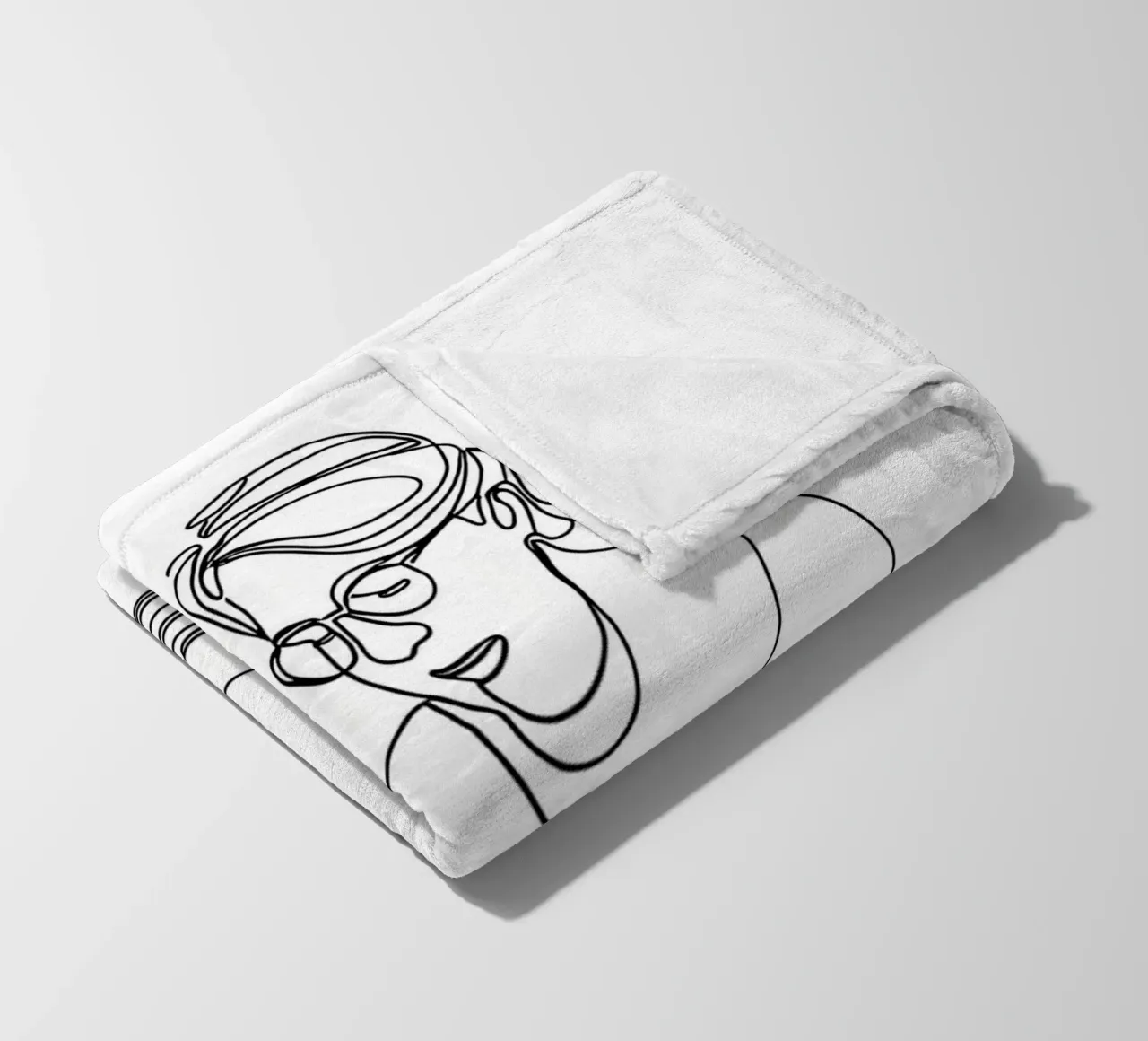 Großmutter mit Kind Minimalist Line Art Fleecedecke von Viv Line Art