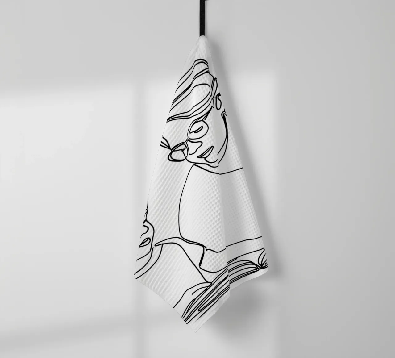 Nonna con bambino Line Art minimalista canovaccio da cucina da Viv Line Art