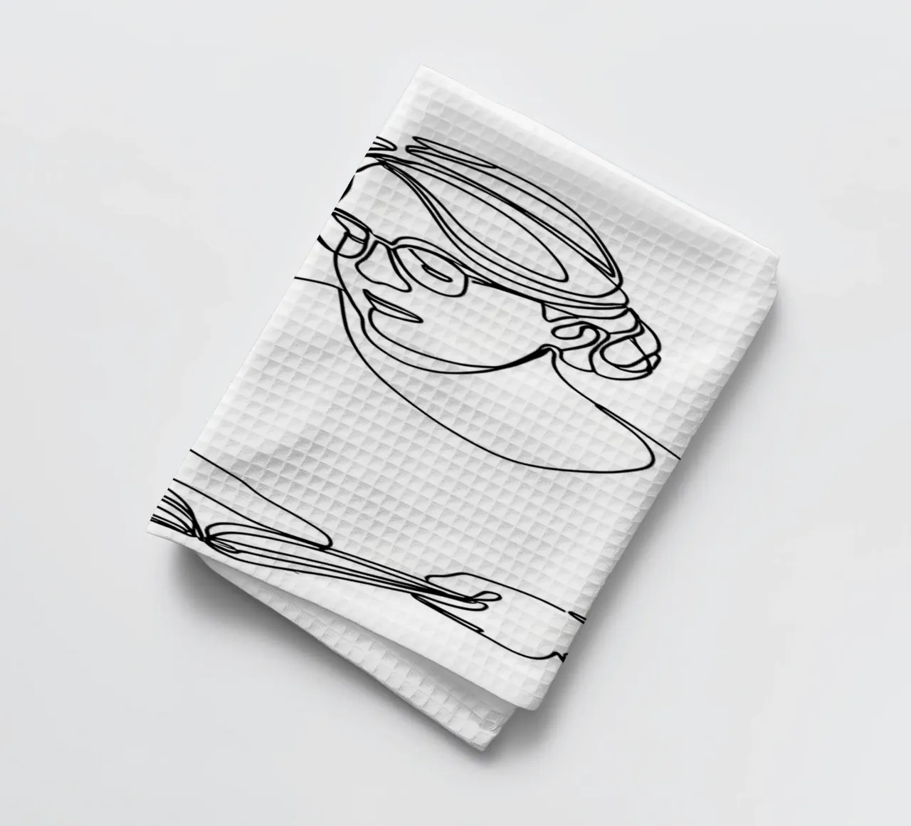 Nonna con bambino Line Art minimalista canovaccio da cucina da Viv Line Art