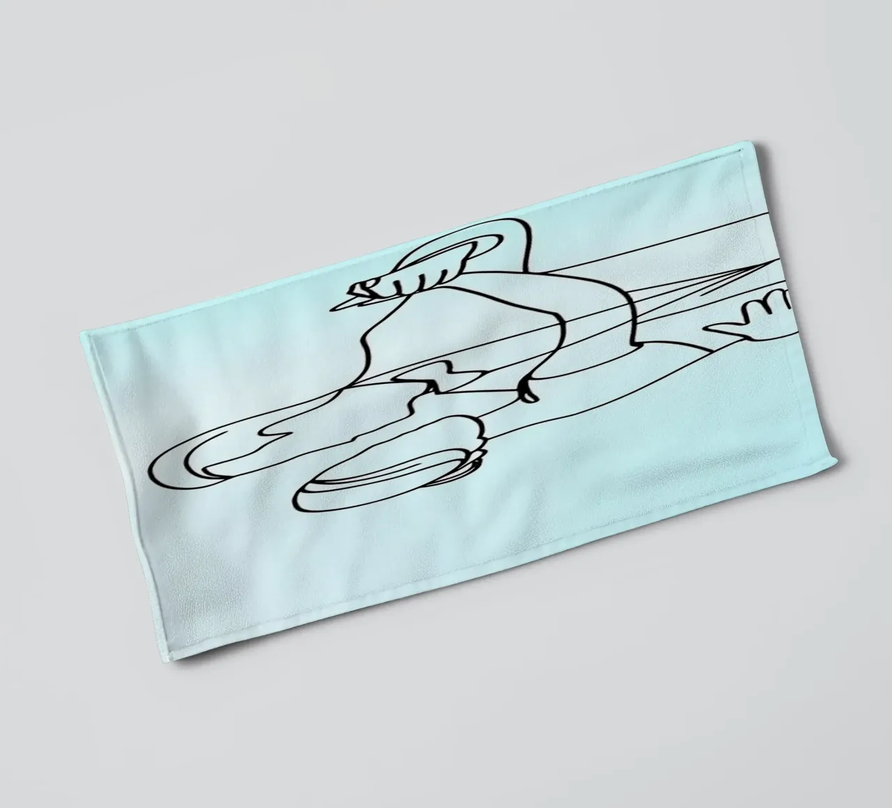Dancing Couple Minimalist Line Art towel by Viv Line Art