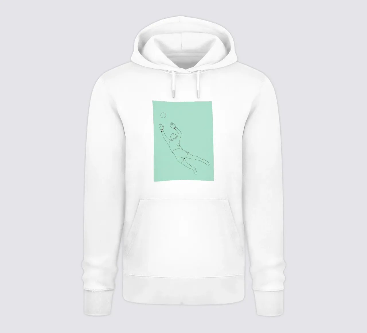 Portiere di calcio Arte lineare minimalista felpa con cappuccio da Viv Line Art