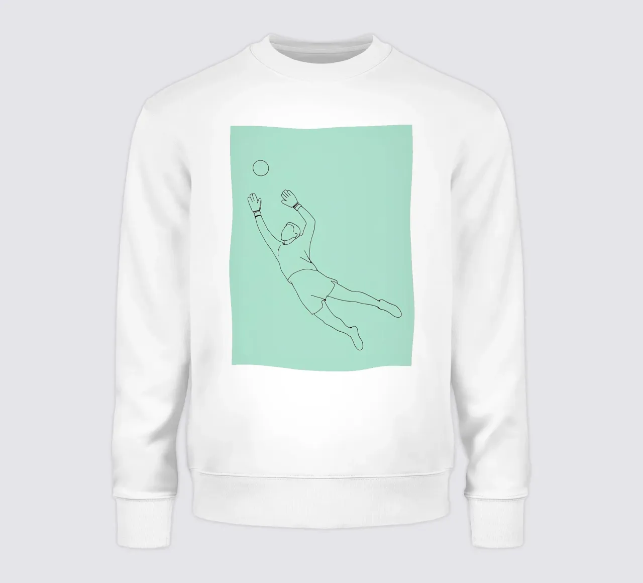 Portero de fútbol Minimalist Line Art sudadera de Viv Line Art