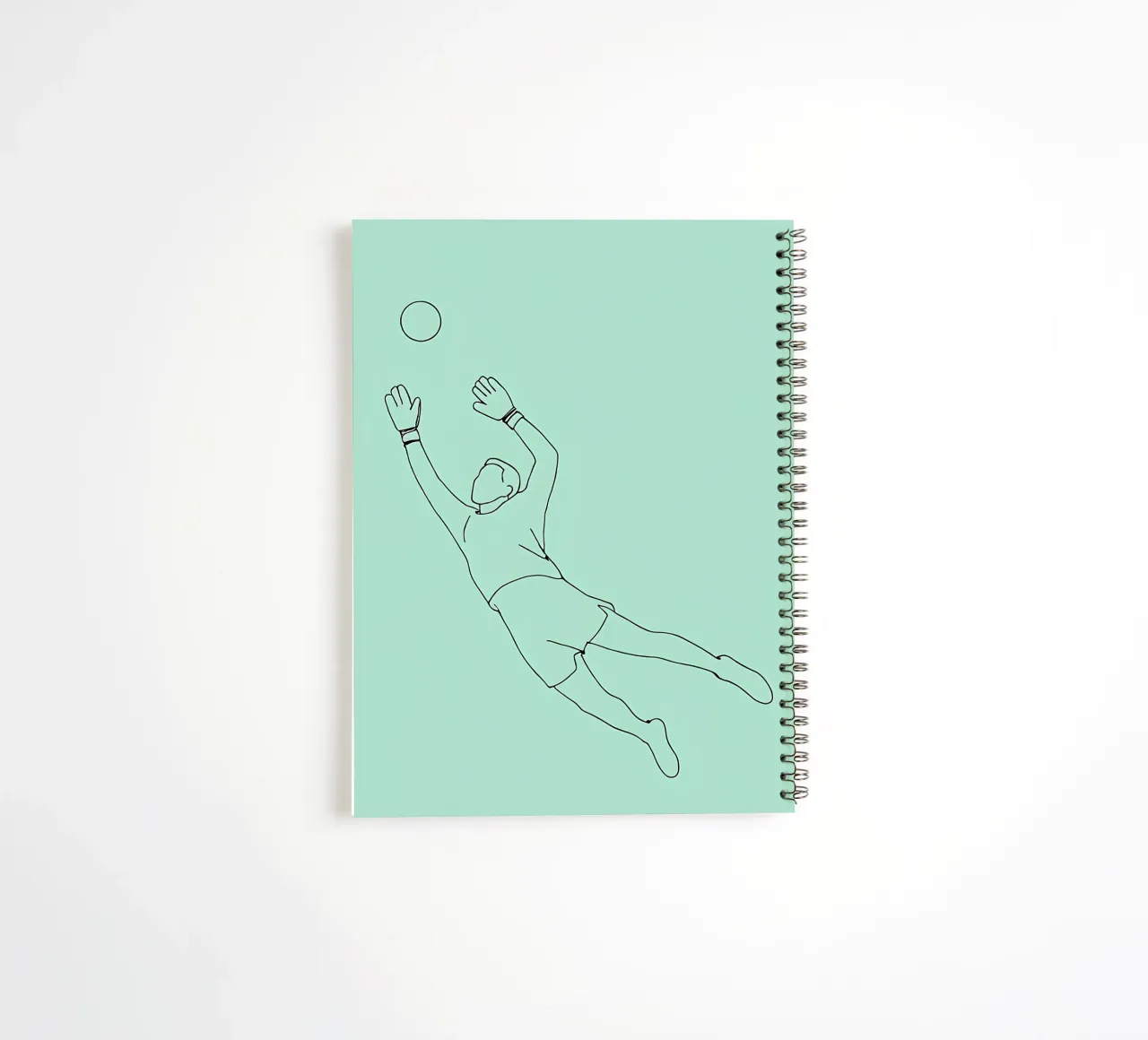 Soccer Goalkeeper Minimalist Line Art spiral notebook by Viv Line Art