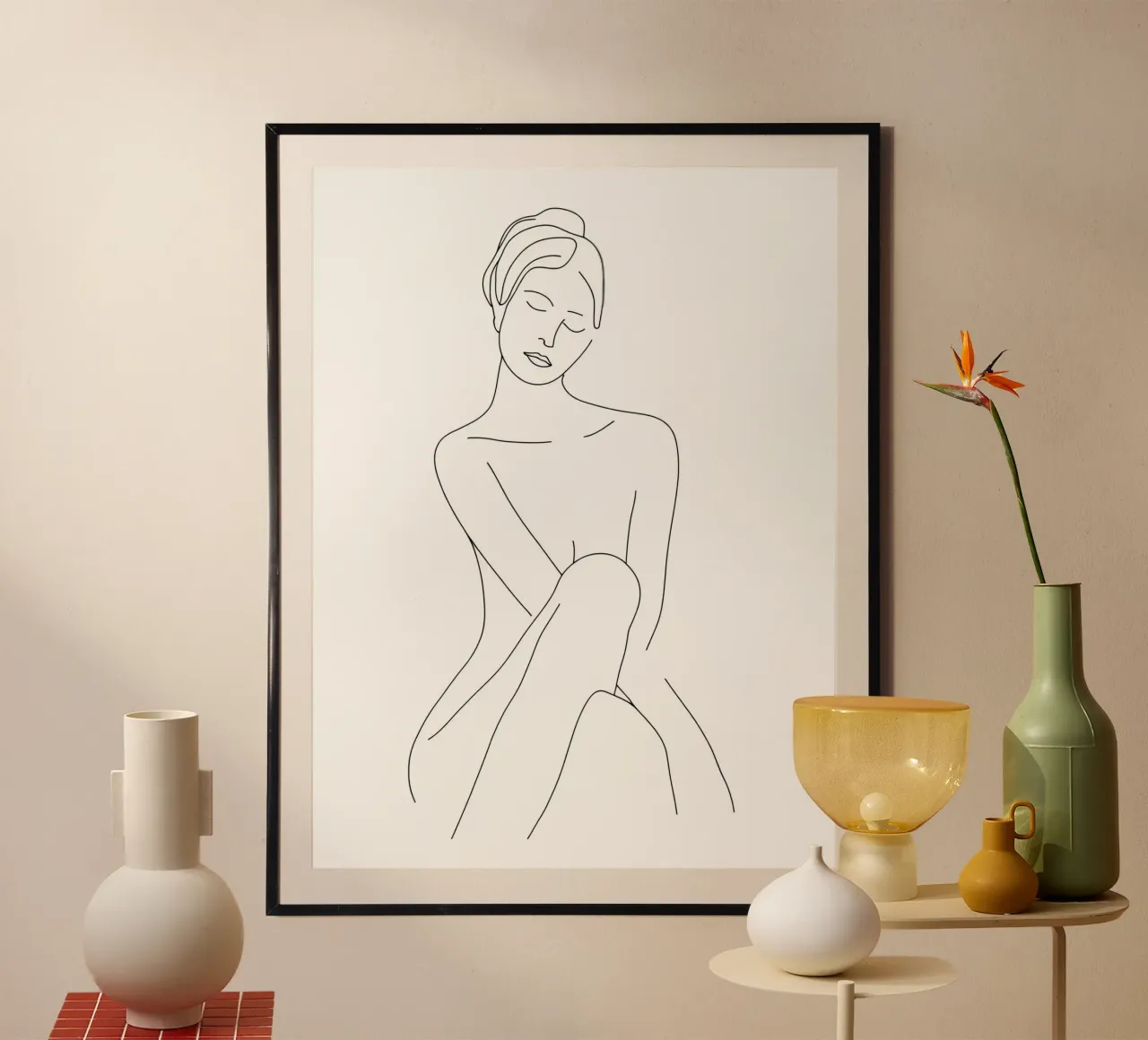 Frau Körper Minimalist Line Art Poster von Viv Line Art