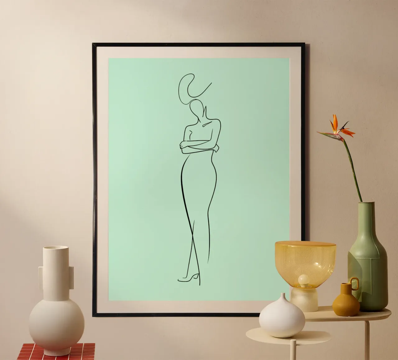 Cuerpo de mujer Minimalist Line Art poster de Viv Line Art