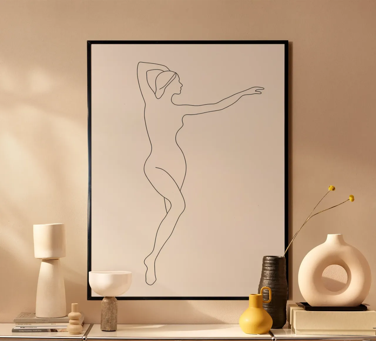 Frau Körper Minimalist Line Art Poster von Viv Line Art
