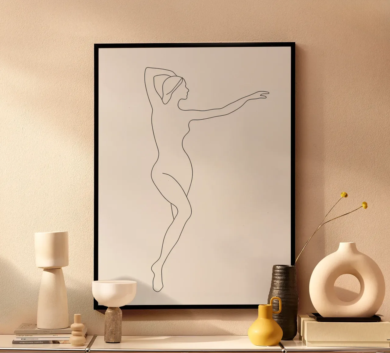 Frau Körper Minimalist Line Art Poster von Viv Line Art