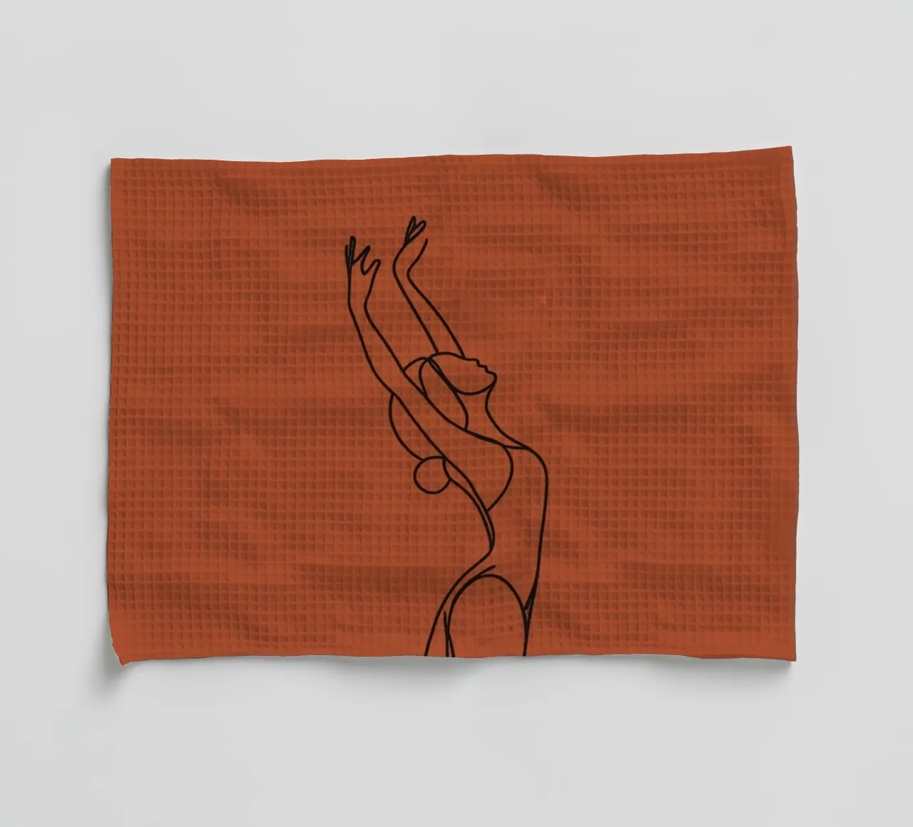 Femme dansante Dessin au trait minimaliste torchon de Viv Line Art