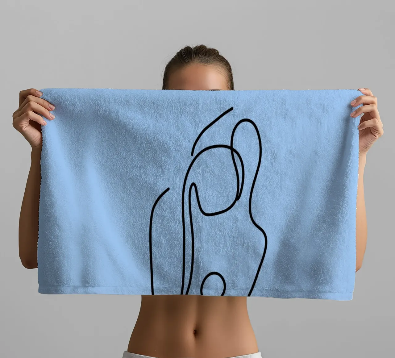 Donna Line Art minimalista asciugamano da bagno da Viv Line Art