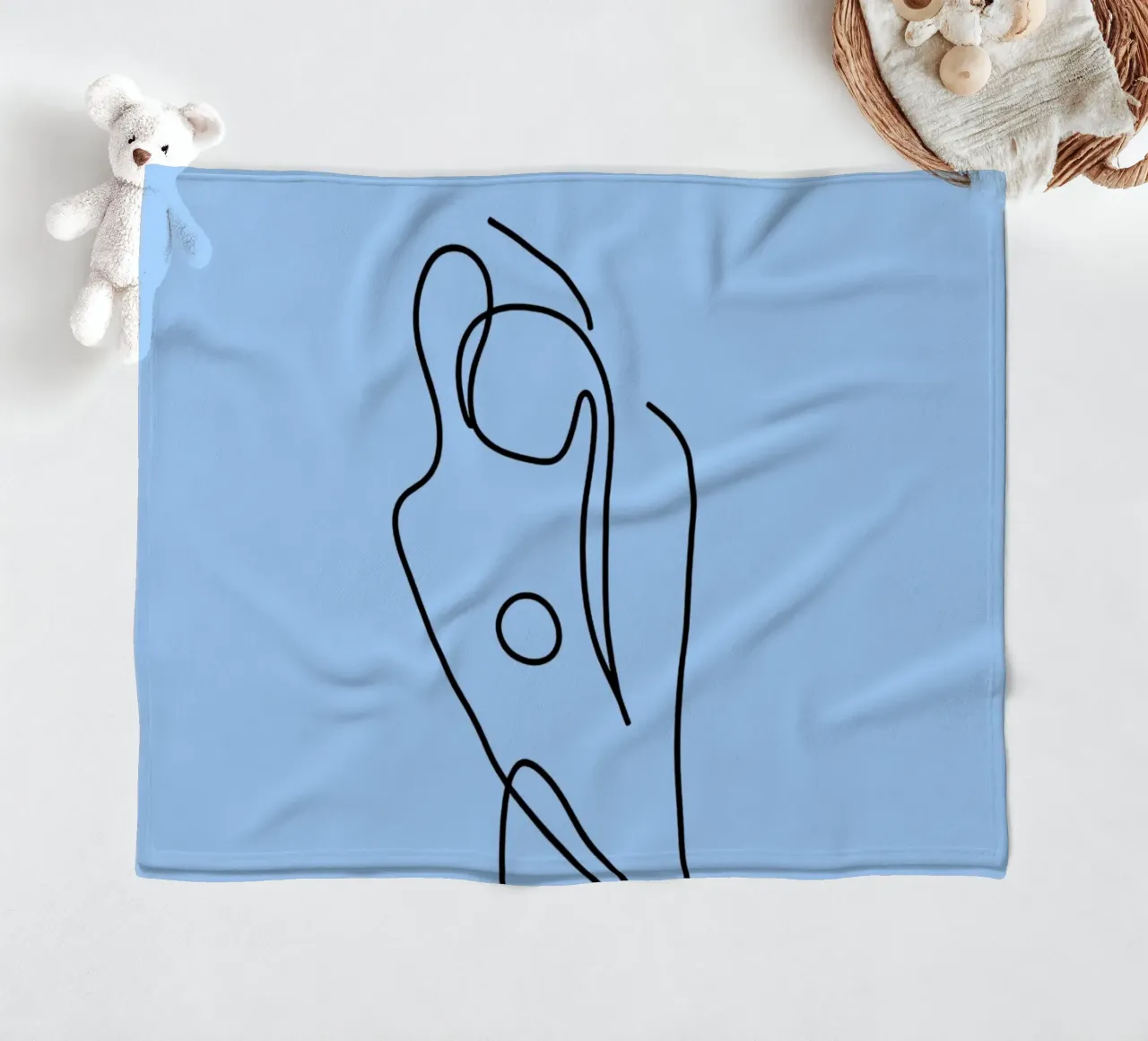 Donna Line Art minimalista coperta in pile da Viv Line Art