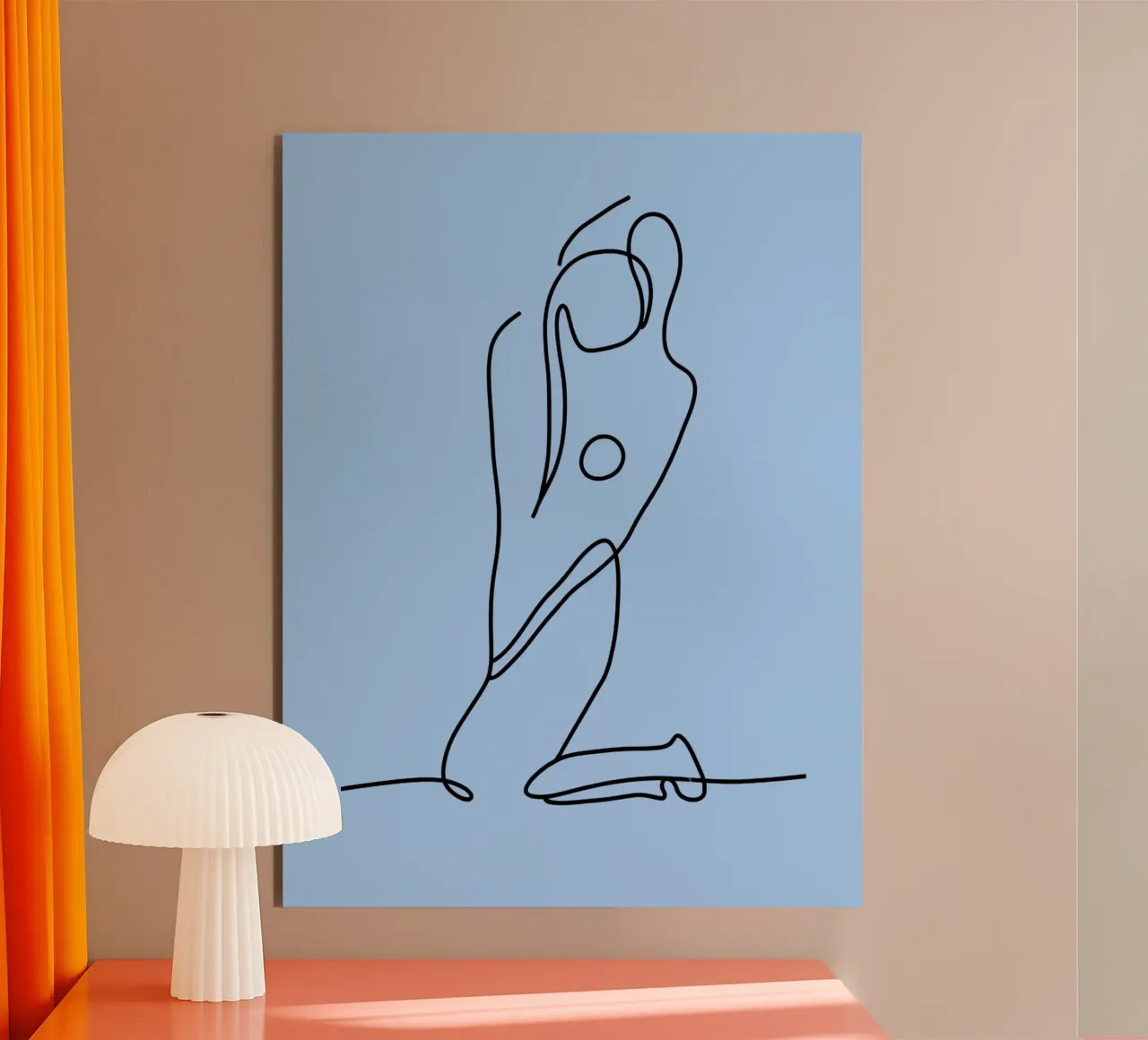 Donna Line Art minimalista alluminio dibond da Viv Line Art