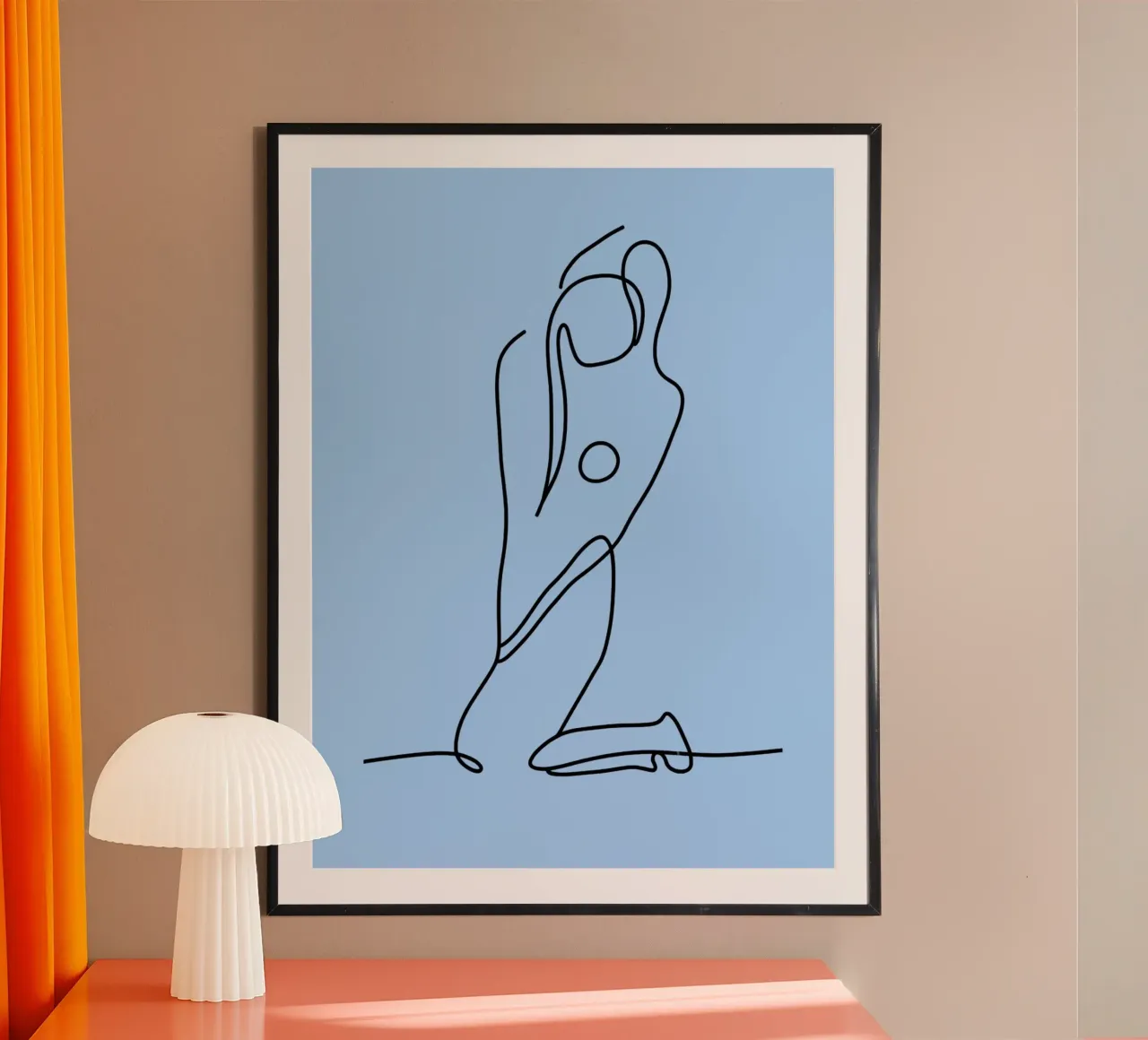 Donna Line Art minimalista carta hahnemühle da Viv Line Art