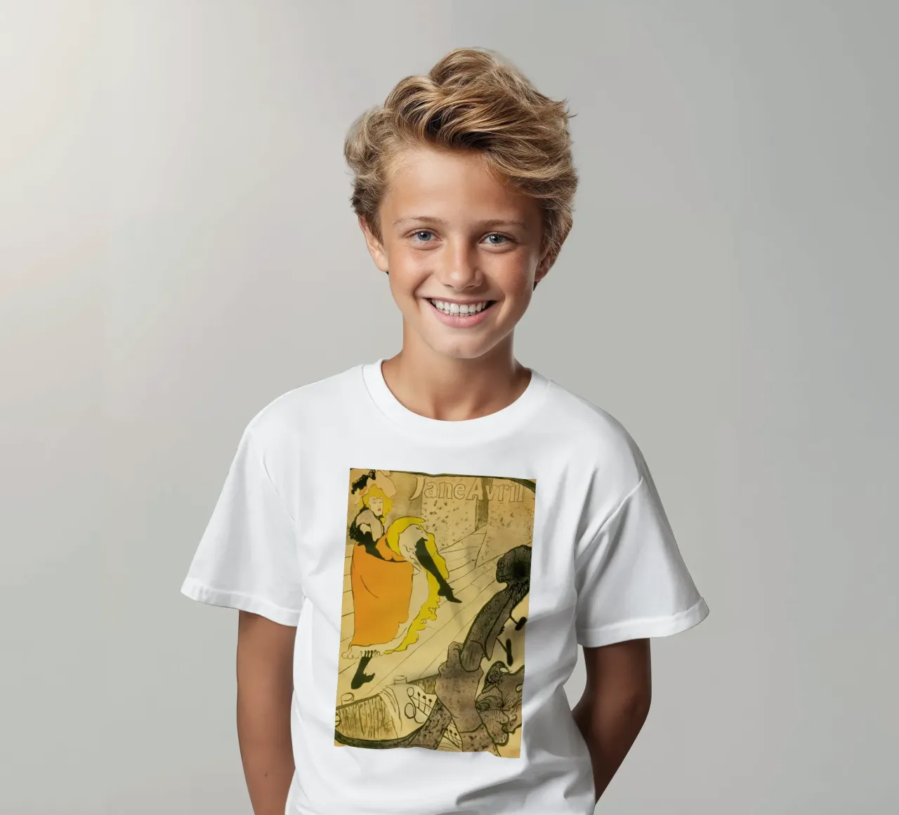 Henri de Toulouse-Lautrec - Lithograph Jane Avril t-shirt bambini da ARTOTHEK