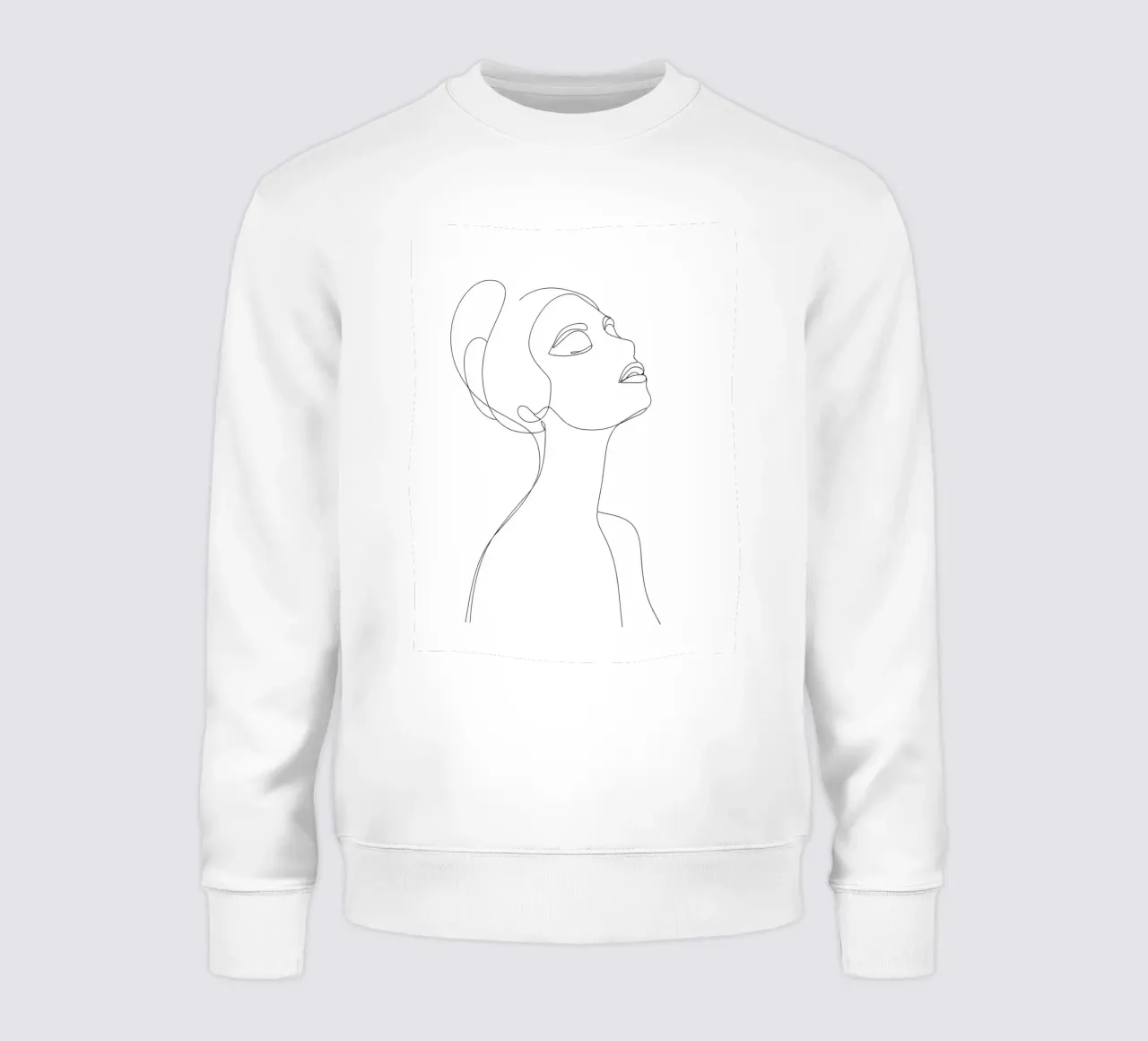 Volto di donna Line Art minimalista felpa da Viv Line Art