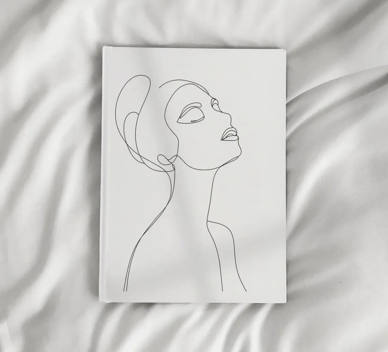 Woman Face Minimalist Line Art notebook by Viv Line Art