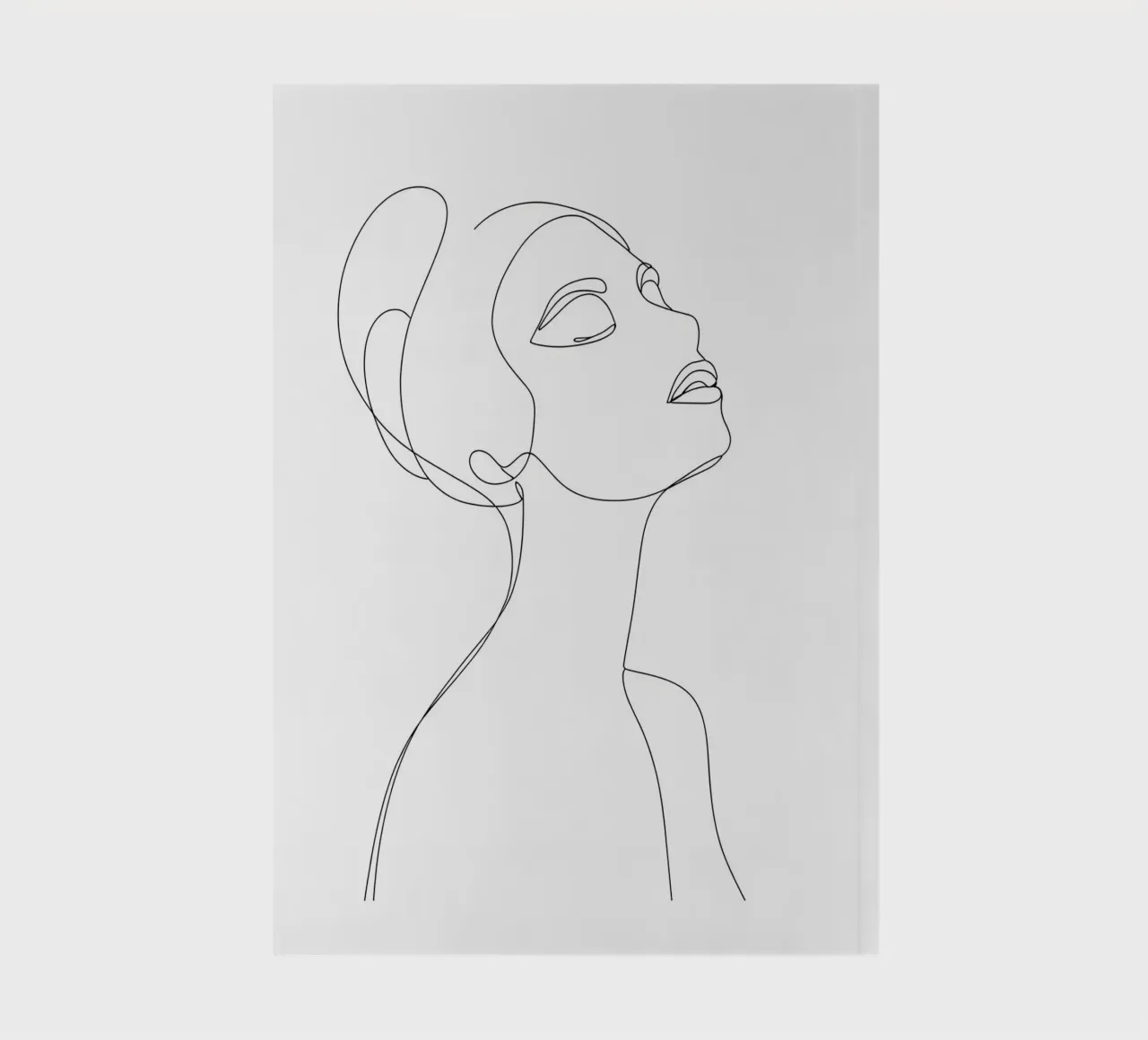 Woman Face Minimalist Line Art notebook by Viv Line Art