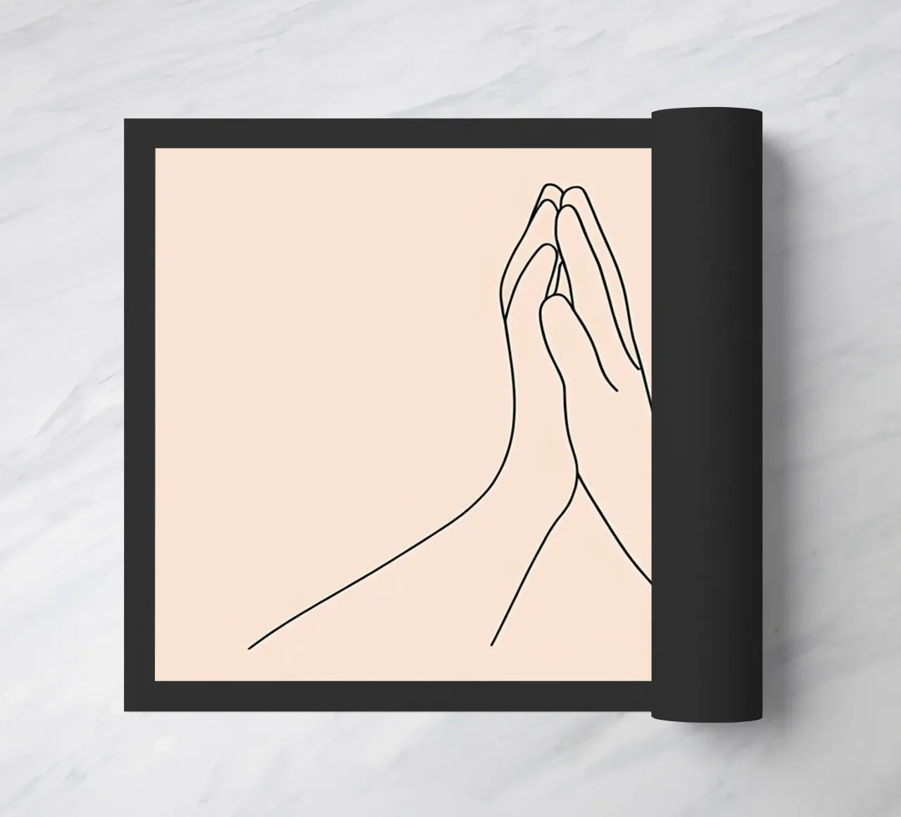 Mani in preghiera Line Art minimalista zerbino da Viv Line Art