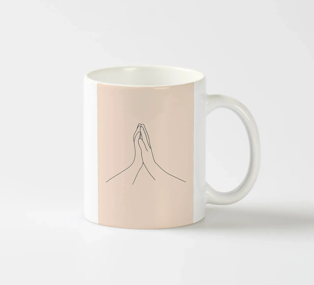 Mani in preghiera Line Art minimalista tazza in ceramica da Viv Line Art