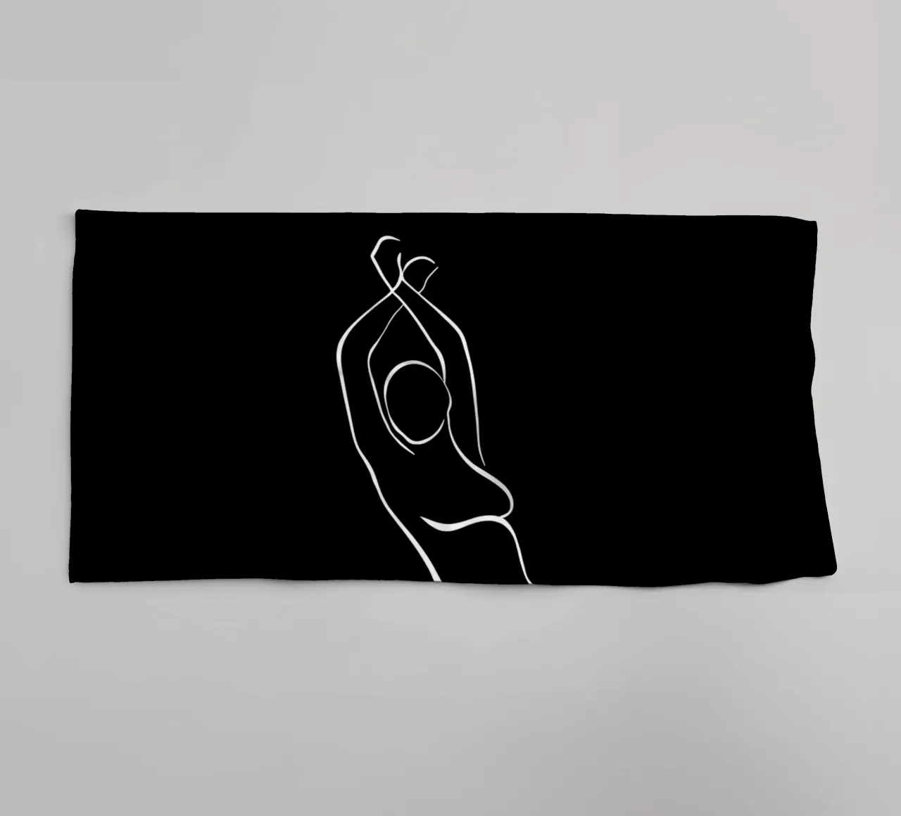 Frau Körper Minimalist Line Art Handtuch von Viv Line Art