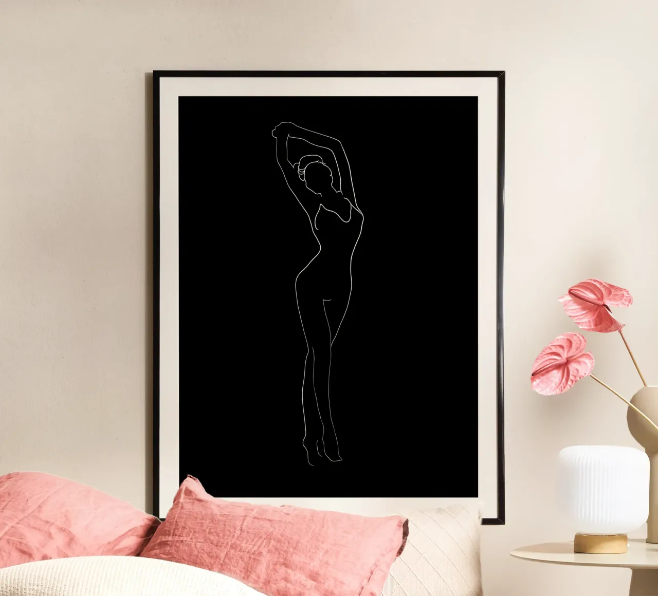Frau Körper Minimalist Line Art Poster von Viv Line Art