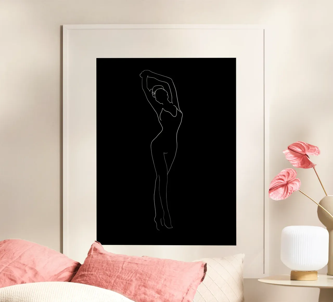 Frau Körper Minimalist Line Art Poster von Viv Line Art