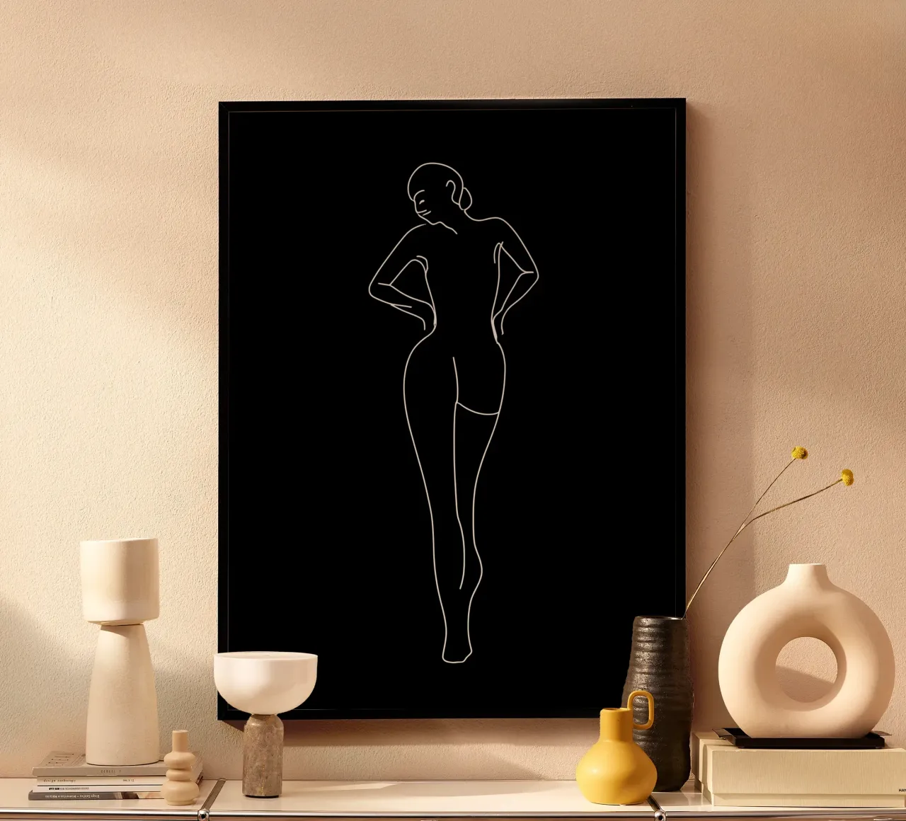 Frau Körper Minimalist Line Art Poster von Viv Line Art